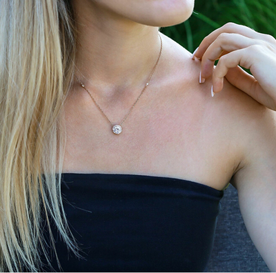 Qafore argjendi Ags1135/47, rose gold, me kristale