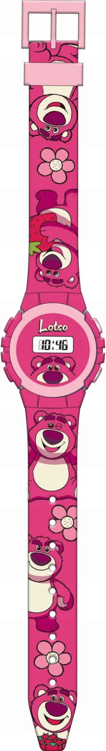 Ora digjitale për fëmijë KIDS LICENSING Lotso, ekran digjital, rrip silikoni, rozë
