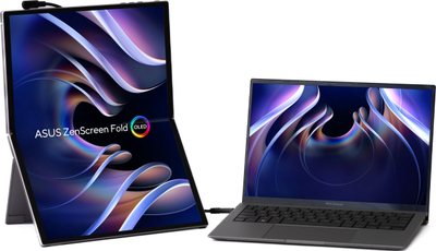 Monitor portativ ASUS ZenScreen Fold OLED MQ17QH, 17.3", Quad HD, i argjendtë