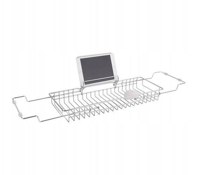 Mbajtëse vaski Present Time Iron Tub Bridge Caddy, e zgjatshme, metal, gri