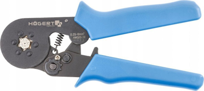 Presa krimpuese Hoegert Technik HT1P205, 0.25 6mm², me dorezë blu