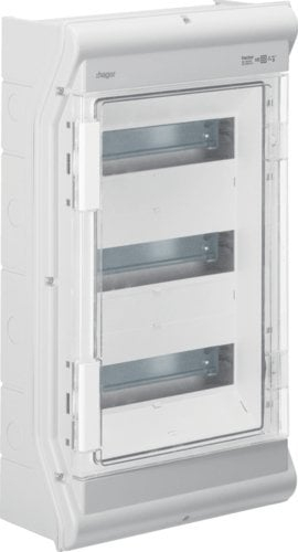Kuti shpërndarëse modulare Hager Vector VE312SN, 3x12 module, IP65, gri