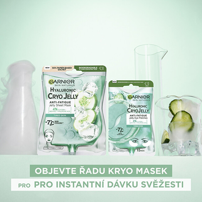 Maskë tekstile për sy Garnier Hyaluronic Cryo Jelly, 5 g