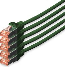 Мрежен кабел Дигитус Пачкорд CAT5e DK-1644-100-G-5, S-FTP, 10m, сет 5 парчиња, црвена