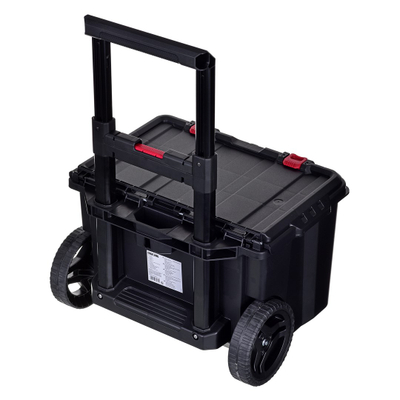 Sistem modular veglash Keter Stack N Roll 250927, me rrota, dorezë teleskopike, i zi