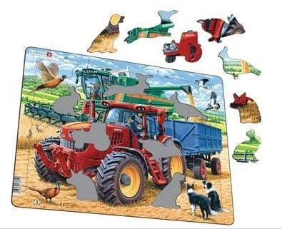 Puzzle Larsen Ferma dhe Traktori, 39 copa, karton, shumëngjyrësh