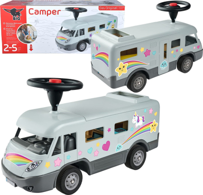 Makina lëvizëse BIG Camper, për kalamoj 2-5 vjeç, gri me shumëngjyra