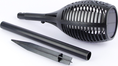 Fener solar dekorativ Large Torch, 77cm, set me 6 copë, i zi