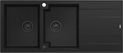 Lavaman kuzhine Quadron GraniteQ EVAN 121, 2 vaska, 1160x500x210 mm, pure carbon me elemente të arta