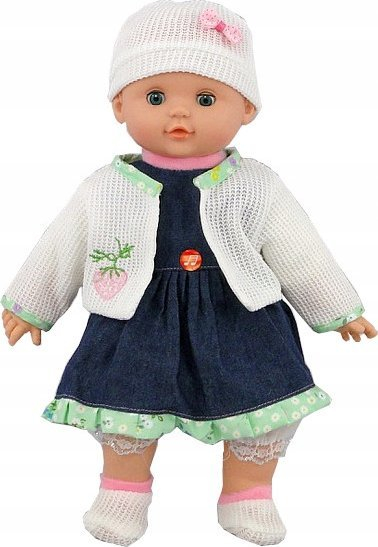 Kukull bebe Adar 516724, 40cm, me zë polonisht, rozë gri