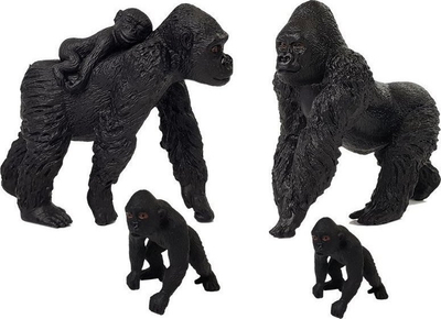 Set lodrash LEAN Safari Animal Figures, figurina hipopotamë dhe gorilla, plastikë, shumëngjyrësh