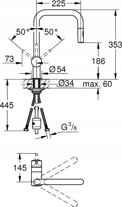Rubinet kuzhine Grohe Minta 1/2", krom