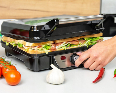 Grill elektrik First Austria 5343-2, 1800W, i palosshëm, INOX
