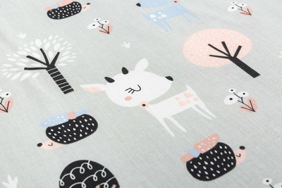 Dyshek udhëtimi për kalamaj Sensillo Travel Mattress Deer, 120x60cm, shkumë 5cm, me këllëf pambuku