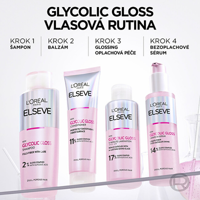 Krem për shkëlqim flokësh L'Oréal Paris Elseve Glycolic Gloss, 200 ml