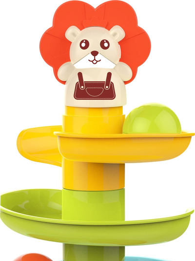 Lodër spirale me topa Woopie Baby Roll Ball, 60cm, 6 topa, shumëngjyrëshe