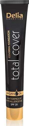Fondatinë Delia Cosmetics Total Cover Waterproof, SPF 20, 55 Natural 25g
