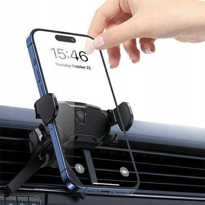 Mbajtëse telefoni për makinë Usams Rotating Holder ZJ77ZJ01, për grilë ajri, rrotulluese, e zezë