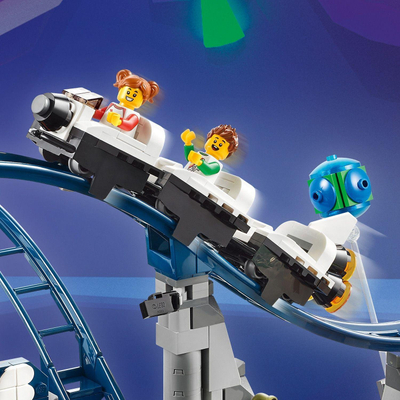 Set ndërtimi LEGO Creator 3in1 Space Roller Coaster 31142, lodër ndërtuese, mbi 9 vjeç, shumëngjyrësh