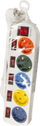 Shirit rryme LogiLink LPS258, 5 priza, 1.5m, me ngjyra