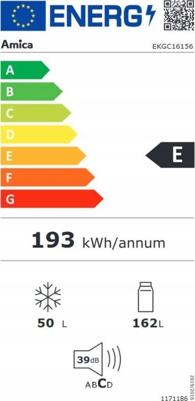 Frigorifer i integrum Amica EKGC 16156, 162L, 145cm, i bardhë