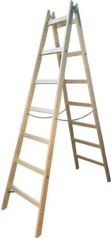 Shkallë druri Awtools 2x7, kapacitet 150kg, lartësi pune 3.25m