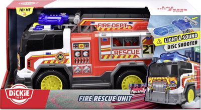 Set lodrash zjarrfikse Dickie Toys Fire Rescue Unit, makinë shpëtimi, e kuqe