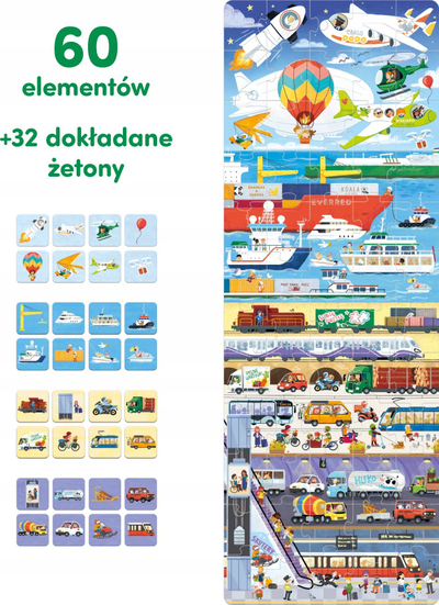 Puzzle edukativ CzuCzu This Is How Transport Works, 60 pjesë, për fëmijë 4+