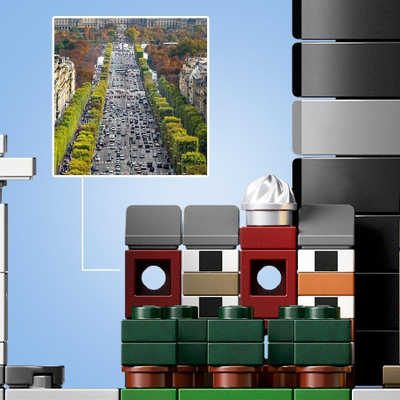 Set LEGO Architecture 21044 Paris, model për zbukurim, skyline i qytetit, shumëngjyrësh
