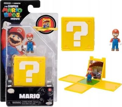 Figurë lodër Nintendo The Super Mario Bros Movie, 1.25\", me Question Block, shumëngjyrëshe