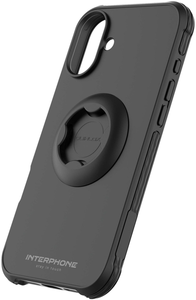 Mbrojtëse telefoni Interphone Quiklox Tetraforce për Apple iPhone, kompatibile me Quiklox, rezistente ndaj goditjeve, e zezë