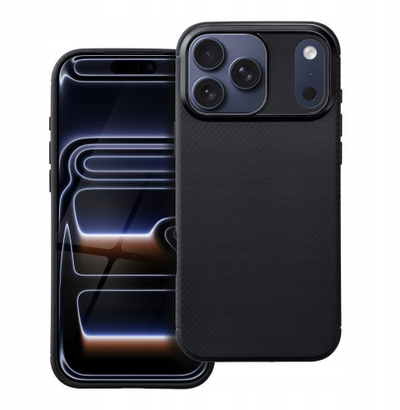Mbulesë telefoni OEM Carbon Premium, për iPhone 17 Pro Max, TPU, e zezë