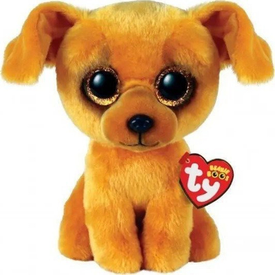 Lodër pelushi TY Beanie Boos ZUZU, qen, 15 cm, kafe