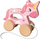 Lodër druri SES Creative Push and Pull Unicorn, 2 në 1, shumëngjyrëshe