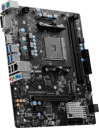 Pllakë amë MSI B450M A PRO MAX II, micro ATX, Turbo M.2, ngjyrë e zezë