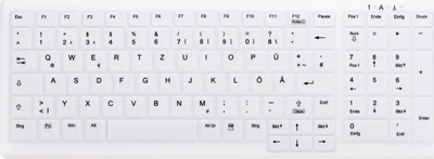 Tastierë CHERRY AK-C7000 Medical RF, pa tela, QWERTZ gjerman, e bardhë