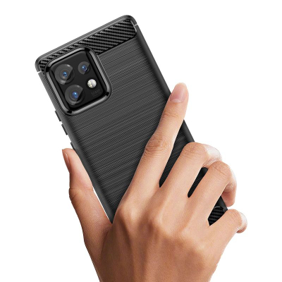 Mbrojtëse telefoni Hurtel Silicone Carbon për Motorola Edge 40 Pro, TPU, efekt karbon, e zezë