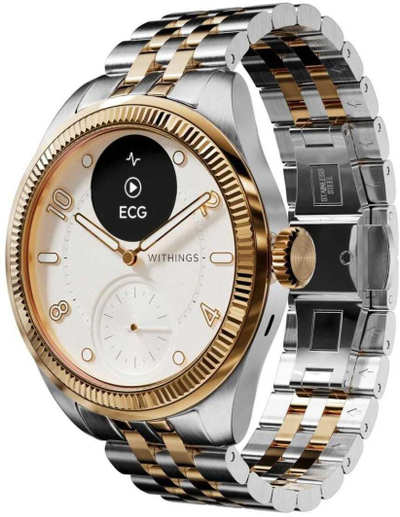Smartwatch Withings HWA10, ekran OLED, sensorë shëndeti, argjendtë