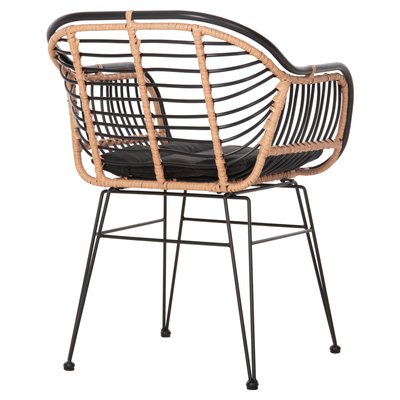Karrige lounge për jashtë Allegra HM5663.11, metal dhe ratan, 58x59x81cm, bezhë e zezë