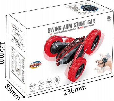 Makina lodër Twister Stunt Car, telekomandë dhe kontroll me gjeste, LED, blu