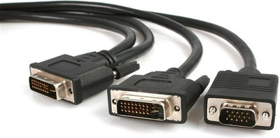 Kabllo StarTech DVI-I - D-Sub DVIVGAYMM6, 1.8 m, e zezë
