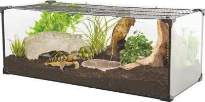 Terrarium Karapas Pro Land Turtle Kit, 60x30x25 cm, 45L, i zi