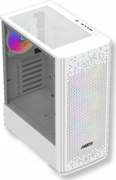 Kasë kompjuteri Gacrux White, Midi Tower, xham i temperum, RGB, e bardhë