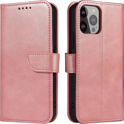 Магнетна навлака Samsung Galaxy A15, со капак и паричник, розова