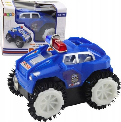 Lodër makinë policie LEAN Toys Somersault, sensor pengesash, drita, shumëngjyrëshe