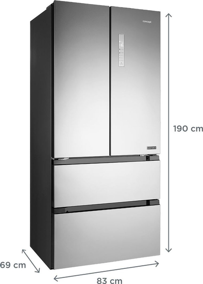 Frigorifer dhe ngrirës Concept LA6983SS, 335 l, i hirtë