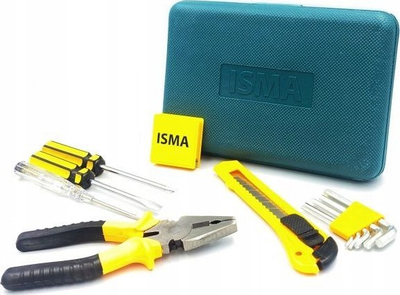 Set veglash ISMA 10012, 12 pjesë, çelik krom vanadium, në kuti plastike