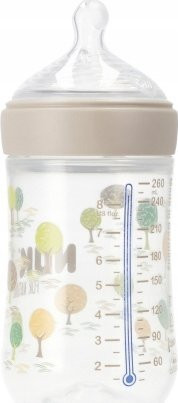 Biberon NUK For Nature, 260ml, sensor temperature, gri