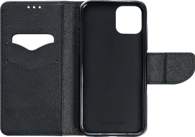 Kapak libri Fancy për Realme C30, me magnet, me xhepa kartash, ngjyrë e zezë