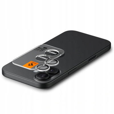 Mbrojtës kamerje Spigen Glas TR EZ Fit Optik Pro, set 2 copë, ngjyrë argjendtë, për iPhone 17